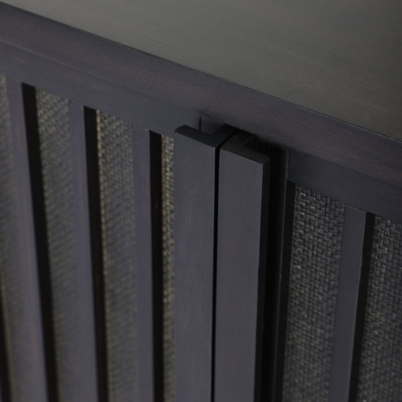Nyland Media Console, Jet Black Mahogany Veneer