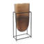 Vase bronze Gavyn avec support en fer noir - grand-113669422