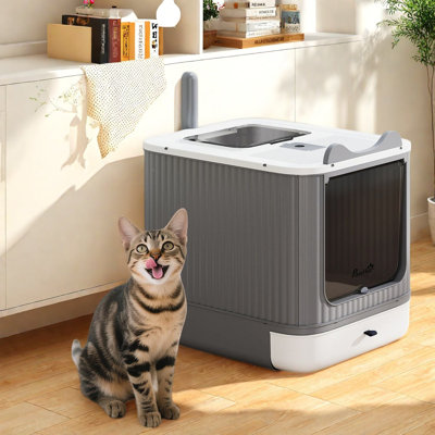 Cat Litter Boxes & Litter Box Enclosures, ABS+PC Compact Modern Home