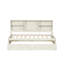 Lit simple avec tablettes de rangement latérales, tiroirs et cadre moderne blanc crème-1724809727