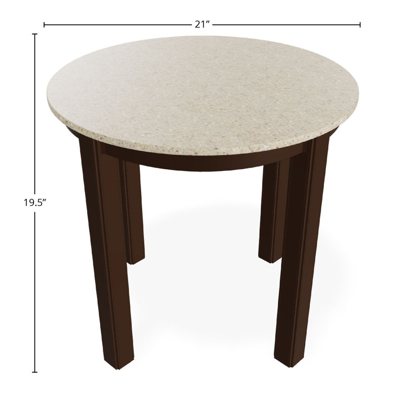 Outdoor Round Side Table, White/White, Acrylic