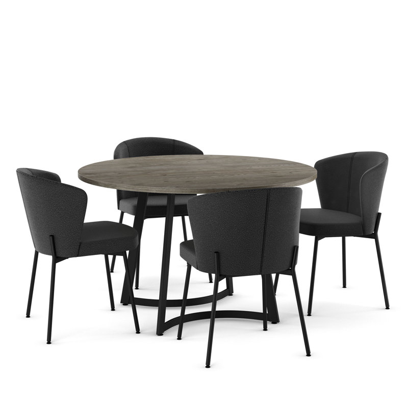 Josie/Camilla 5 Piece Dining Set, Black, Black