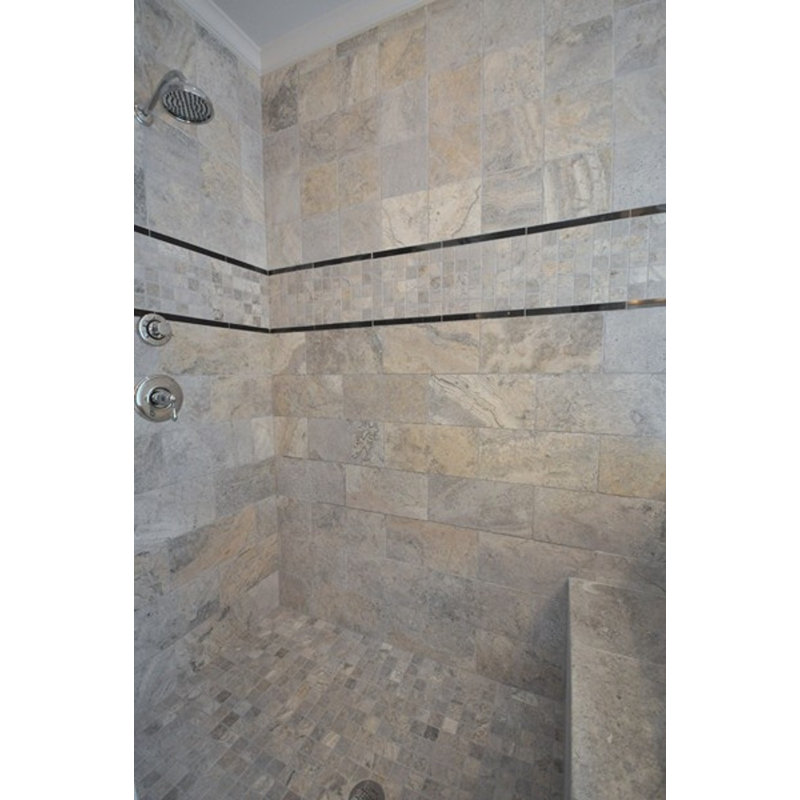Trav Ancient Tumbled Slv Silver 8 in. x 16 in. Tumbled Travertine, Antique & Tumbled Floor and Wall Tile ( sq. ft./Case)