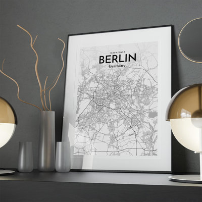 Berlin City Map In Tones - No Frame Print