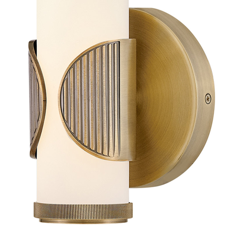Femi Integrated LED Bath Vanity Wall Sconce, Lacquered Brass