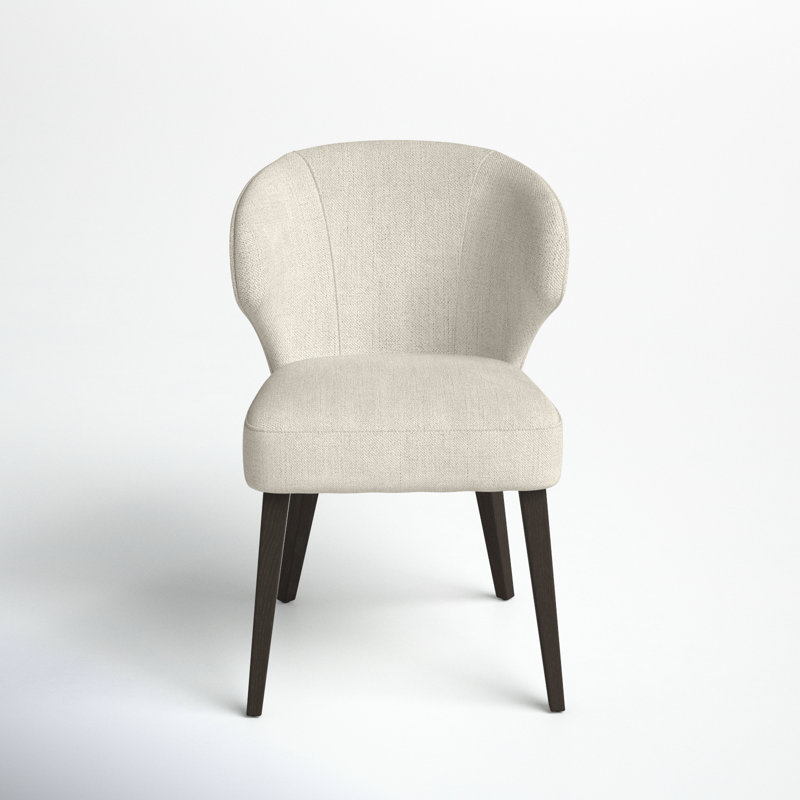 Golino 20'' H Fabric Upholstered Beech Dining Chair, Dark Brown, Cream