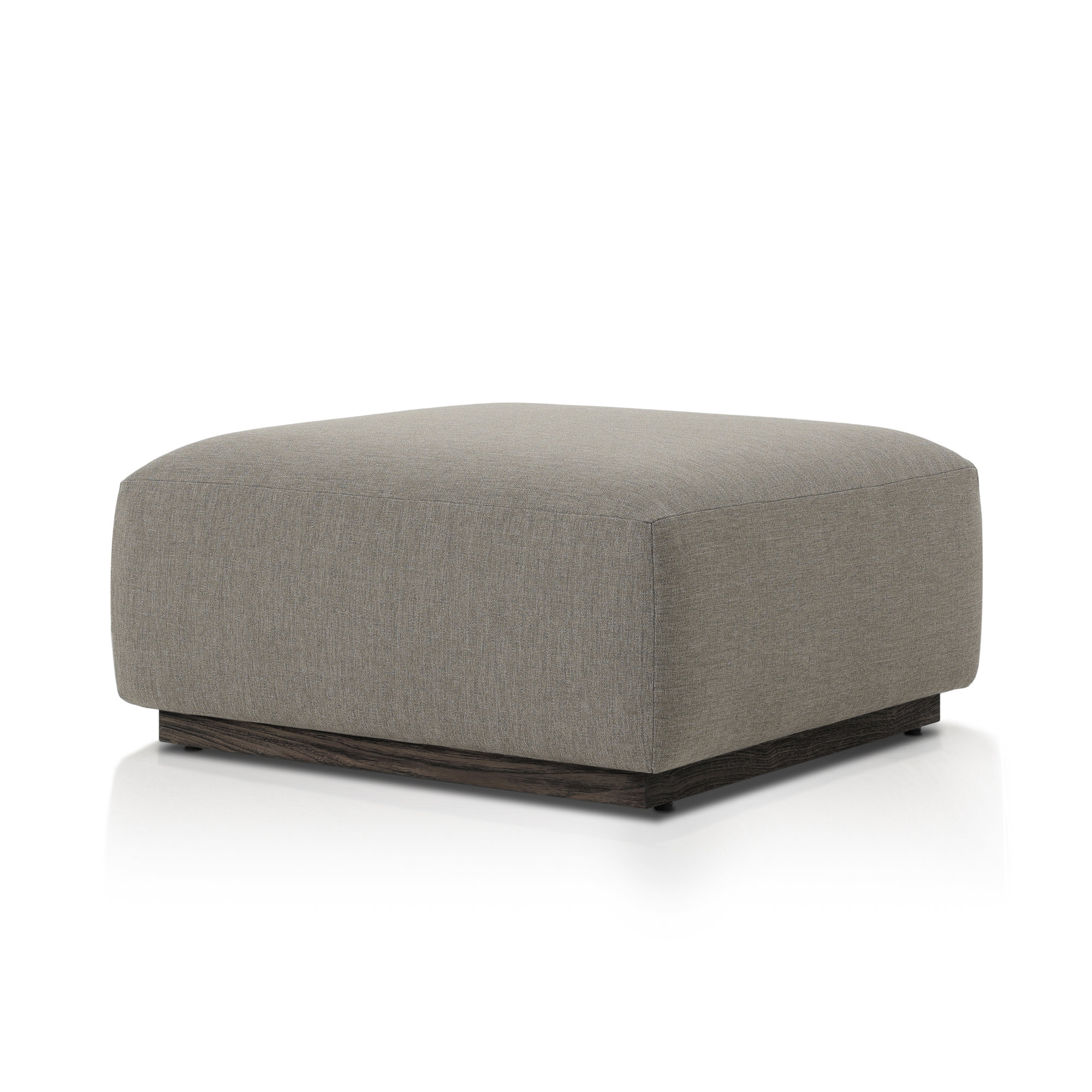 Anat Upholstered Ottoman, Dark Gray Polypropylene/Olefin, Dark Brown