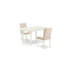 L'ensemble de table de salle à manger 3 pièces contient une table rectangulaire en bois avec feuille papillon et 2 chaises rembourrées en tissu de lin beige clair, lin blanc-263835395-263835396-263835422
