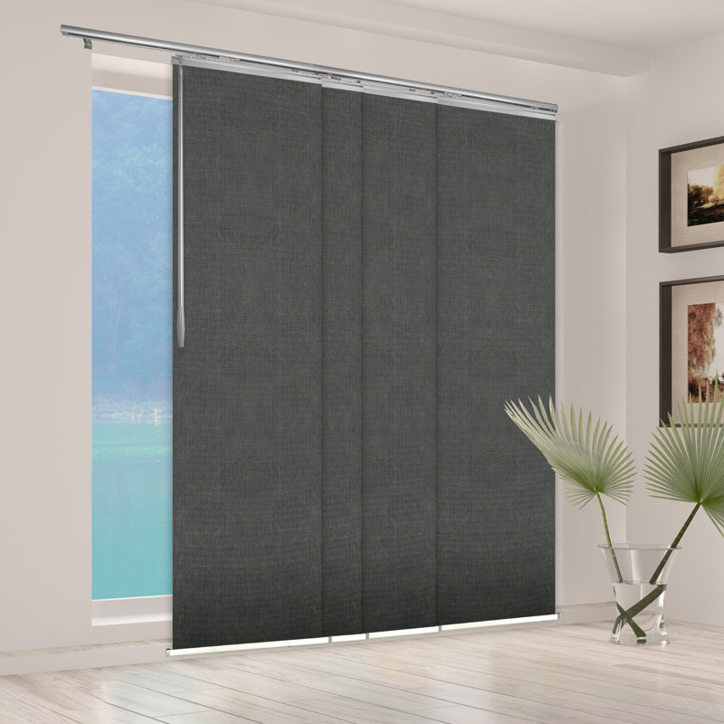 Store vertical semi-diaphane, L 88 po x L 94 po, Nickel satiné / colombe