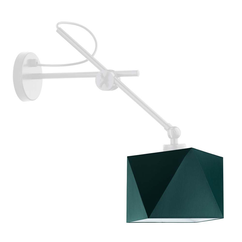 Asellus Armed Sconce, White, Bottle Green