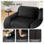 Canapé modulaire en forme de U de 146 po de style canapé noir modulaire surdimensionné à 4 places à 4 places avec repose-pieds mobile-644164180