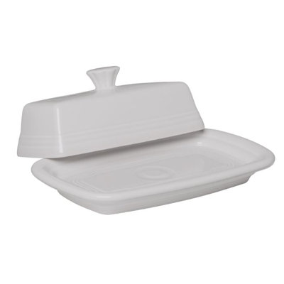 Fiesta Serveware Extra Large Covered Butter Dish 8 1/8 Inch X 5 1/8 Inch In White