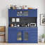 Armoire sur pied l 63 "x H 74,8" avec rehausse, 6 tiroirs, 5 armoires, prise de courant, porte-serviettes-1012395916