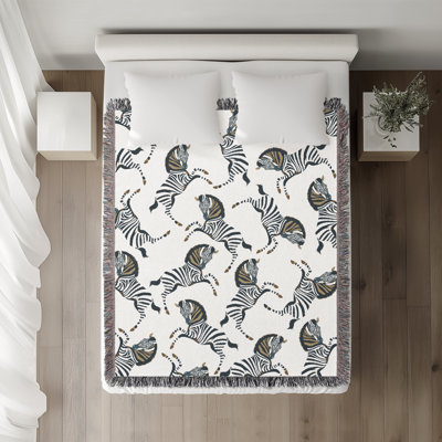 Jeté en mélange de coton Ciro Zebra