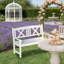 Banc de jardin en bois de style nordique avec dossier en forme de X