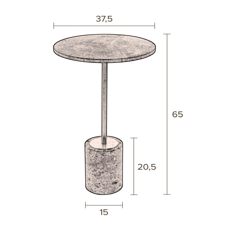 Table de bout Gunnar, Vert/doré