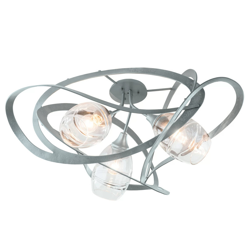 Plafonnier semi-encastré 3 lumières 37,2 po Nest, Platine rétro