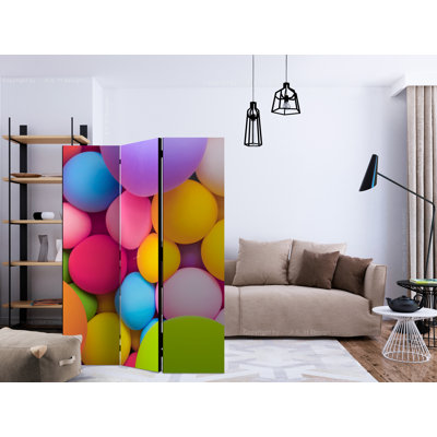 135 cm W x 172 cm H 3 - Panel Solid Wood Folding Room Divider