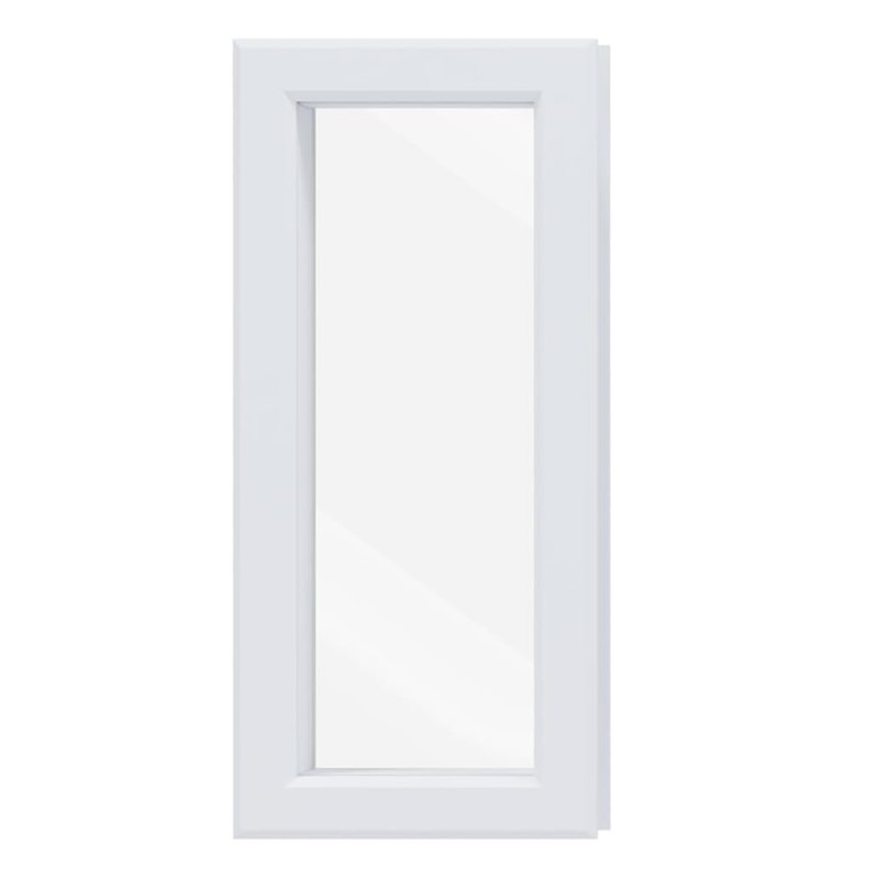 Remplacement d'inserts de verre pour porte d'entrée 7" x 18", kit d'insert en verre trempé transparent à 1 vitre avec cadre blanc, pour porte d'entrée extérieure.