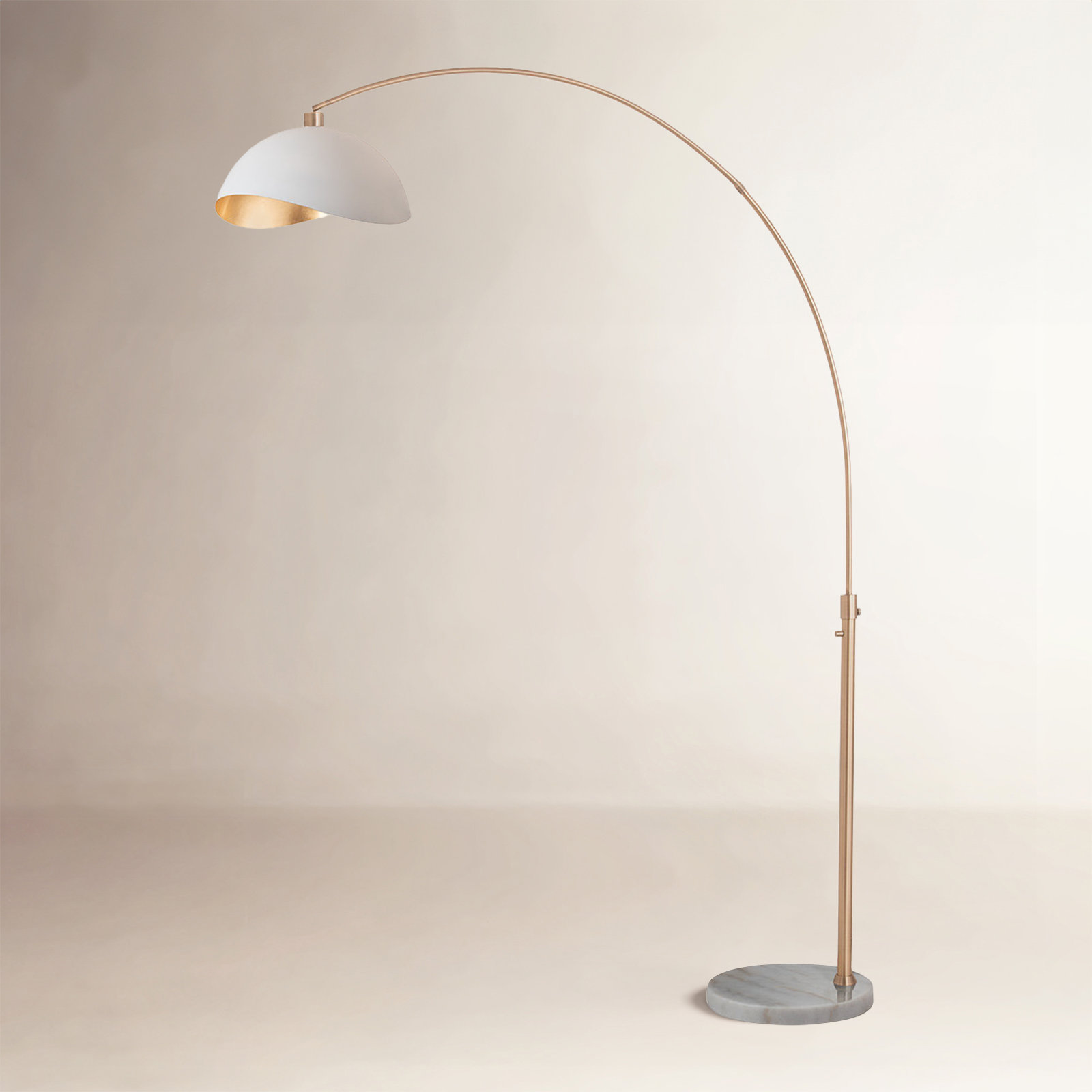 Luna Bella 92" Floor Lamp, White/Gold