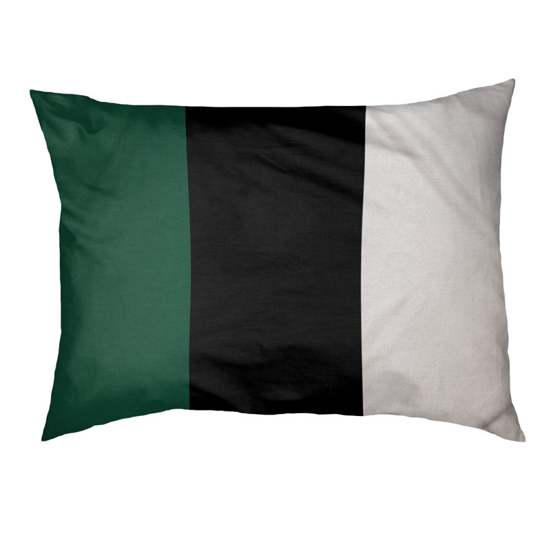 Coussin d'intérieur New York, Moyen (l 40 po x P 30 po x H 6,5 po), Vert / noir / blanc