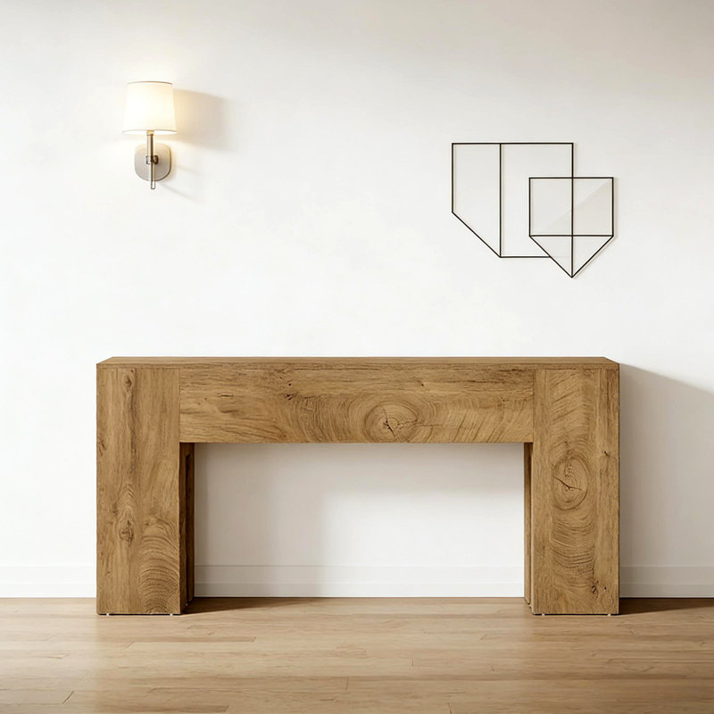 Table d'appoint rustique, console élégante en bois