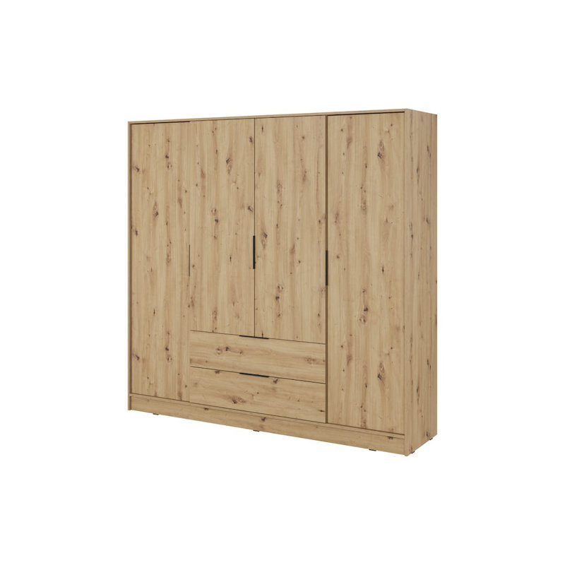 Bonface 4 Door Manufactured Wood Wardrobe, Oak