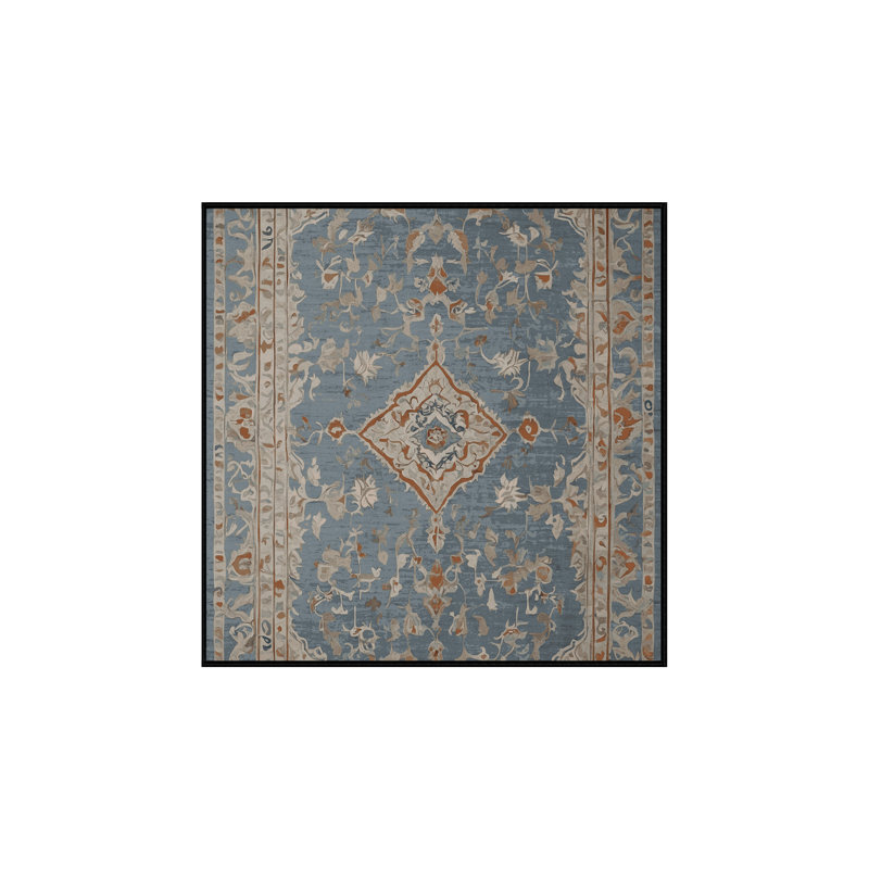 Machine Washable Black Area Rug, Square 4'