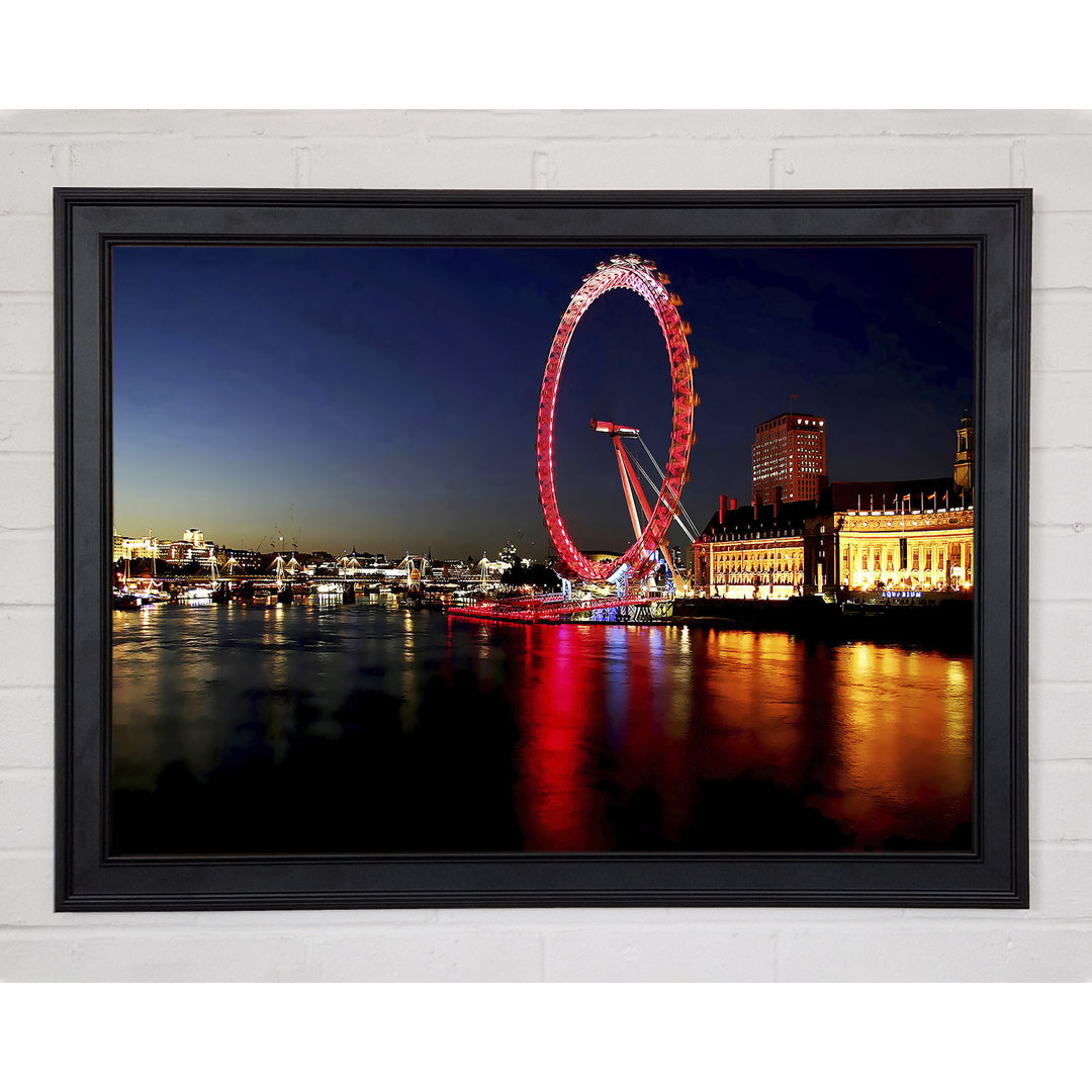 London Eye Red Reflections Gerahmter Druck