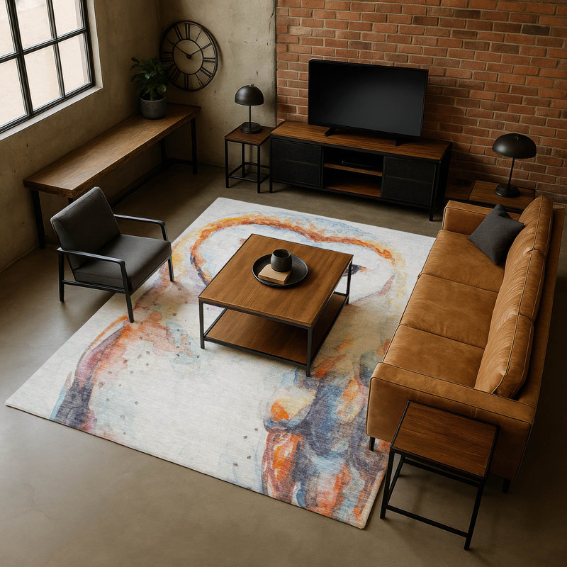 Premium Machine Washable Mayfield AMF2280 Animal Rug, 5' x 7'6", Ivory