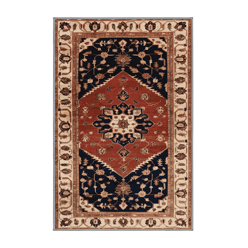 Tapis brun lavable à la machine, Rectangle de 5 pi x 8 pi