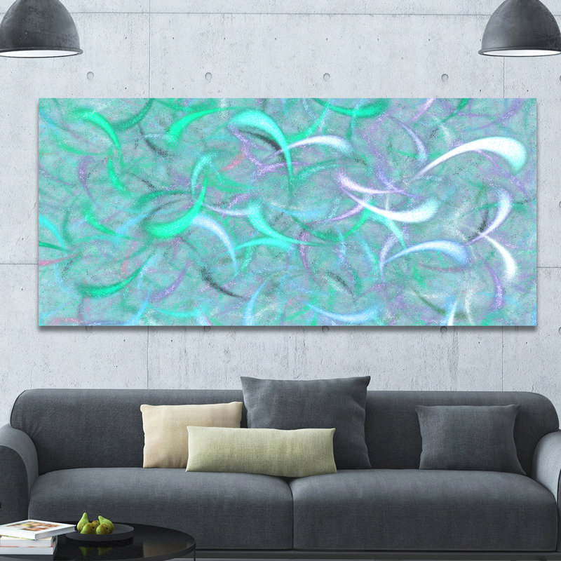 « blue aquarelle fractal pattern », impression sur toile, H 28 po x l 60 po x P 1,5 po