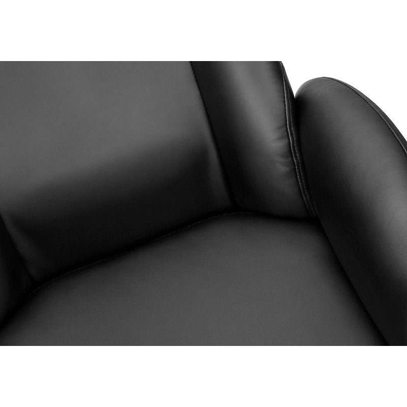 Office Chair, Adjustable Height, Ergonomic, Swivel, Armrests, Work, Black Leather Look, Chrome Metal, Contemporary, Modern