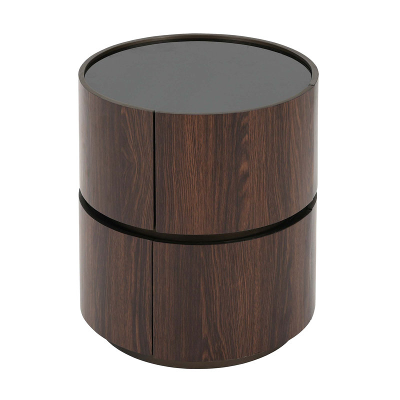 Italian High - Grade Double - Layer Storage Round Side Table with Unique Design for Versatile and Organized Living Spaces