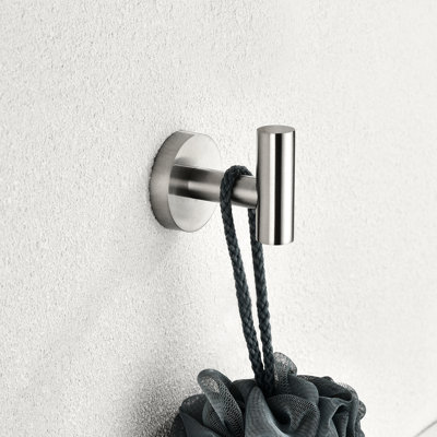 5 porte-serviettes mural pour salle de bain - aspect nickel brossé, aluminium, style moderne, corrosion, utilisation polyvalente, conception facile à installer en 5 pièces en nickel, salles de bain multifonctionnelles, chambres à coucher, buanderie