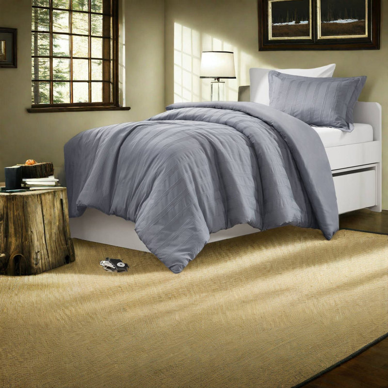 Durable Twin Xl Bedding Sets, Polyester Striped Modern Dorm Home