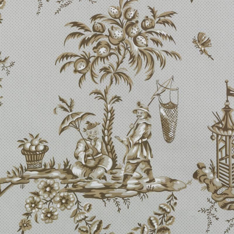 Bailey & Griffin Influences Scene Chinoise Fabric, Linen / Charcoal