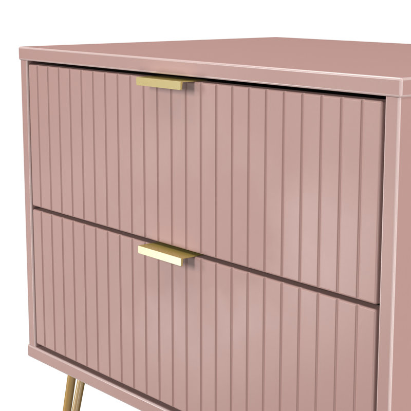 Beranda 58cm W Manufactured Wood Bedside Table, Kobe Pink