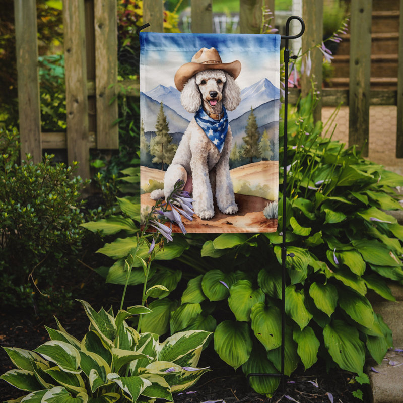 Drapeau Cowboy Welcome Garden, Caniche bleu