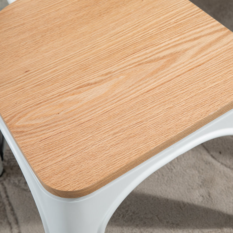 Easley 2 - Person Four Leg Dining Set, Oak, White, White/Oak
