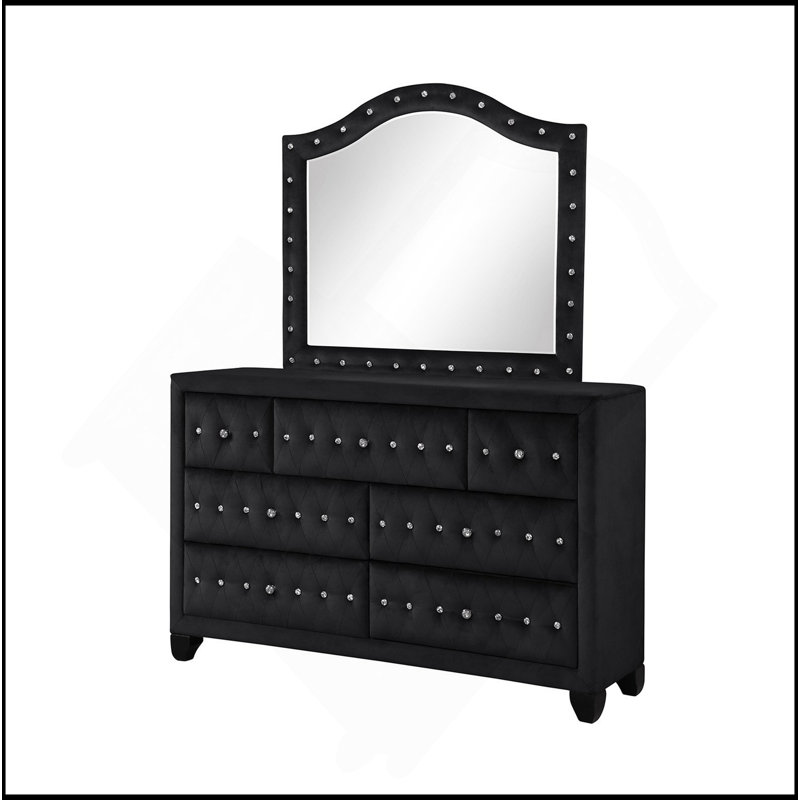 Miroir capitonné en cristal Sophia Modern Style