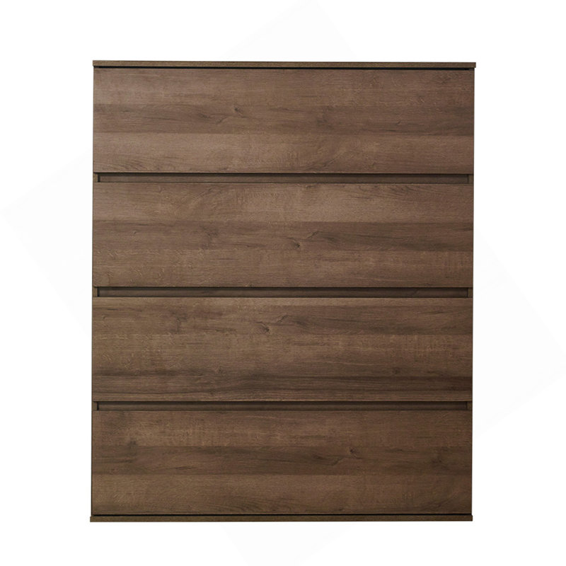 Liv Four-Drawer Contemporary Wood Chest In Walnut Brown, Brown