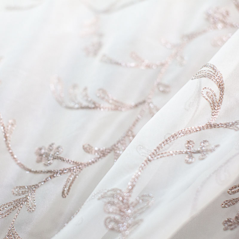 Embroidered Metallic Sheer | Park Fabric_PARK, Brass