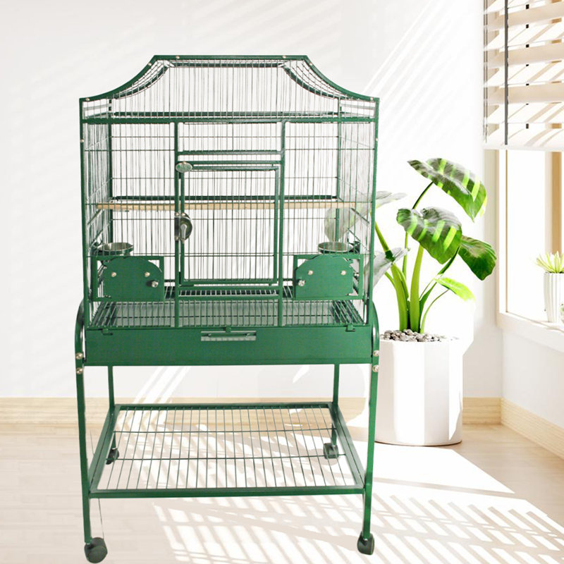 Cage de vol élégante vert moyen, Vert, 55" H x 28" W x 18" D