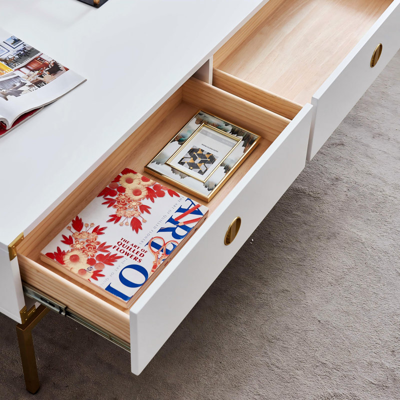 Coffee Table with Storage Metal Legs