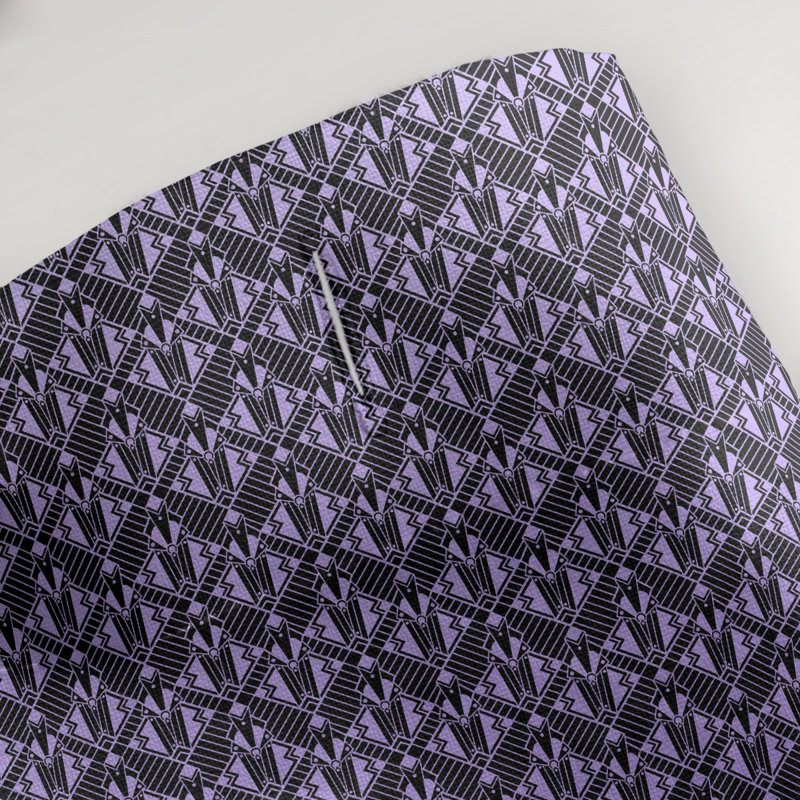 Rideau simple art déco, Rayures dégradées mauves 2
