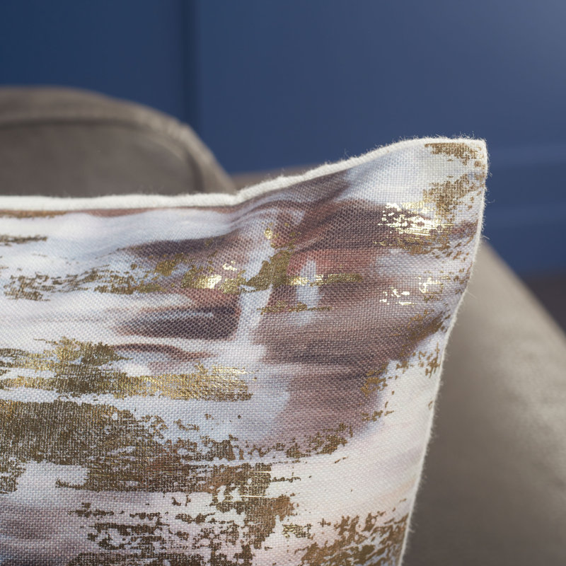 Andrine 18" Navy and Gold Square Pillow