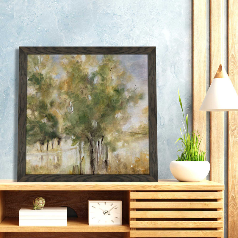 Waterway Grove par Carol Robinson - Peinture, L 31,5 po x H 31,5 po, Encadrement brun