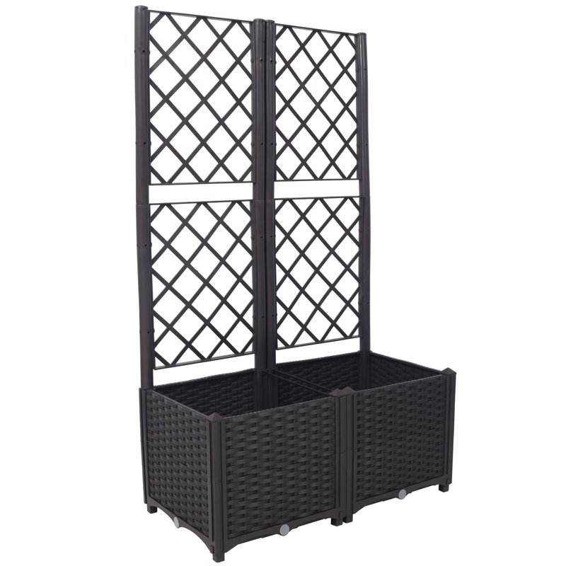 Treillis d'extérieur en rotin naturel avec drainage pour jardin de patio