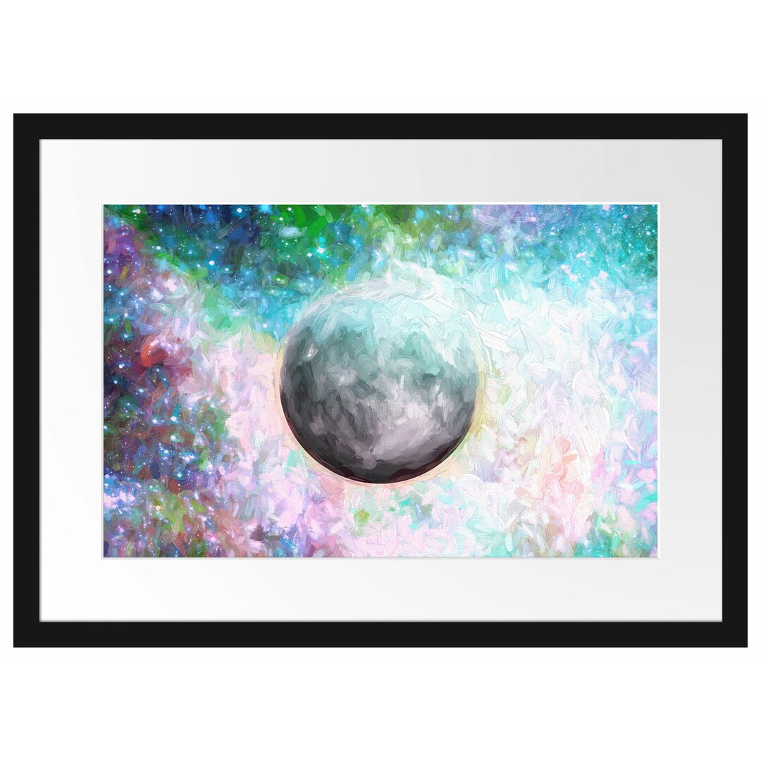 Gerahmtes Poster Unser Mond im Sternenstaub